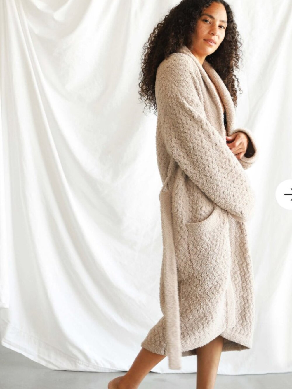Sunday Citizen Snug Waffle Robe Taupe S/M - Brand New